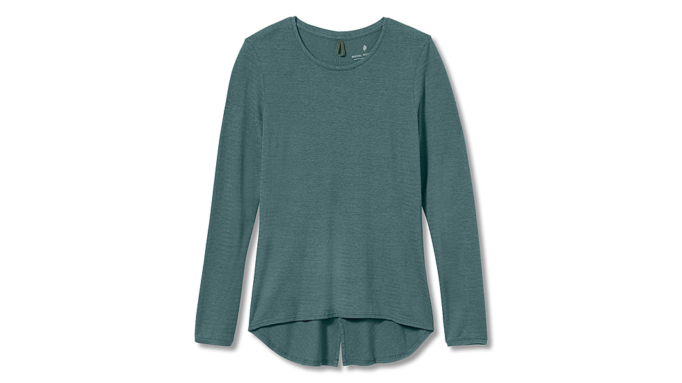 Royal Robbins Vacationer Stripe Tee Long Sleeve - Womens, Sea Pine, Small, Y612021349S