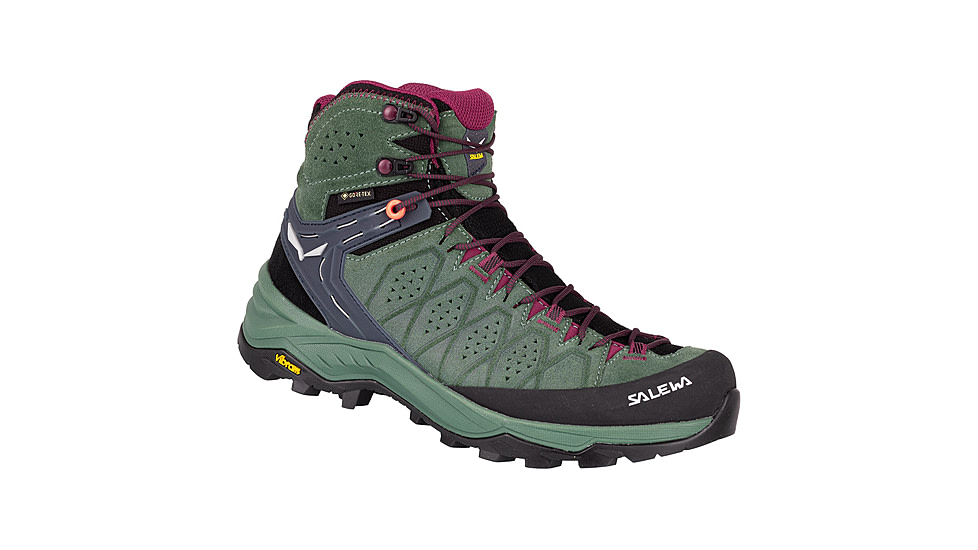 Salewa Alp Trainer 2 Mid GTX Hiking Boots - Womens, Duck Green/Rhododendon, 8, 00-0000061383-5085-8