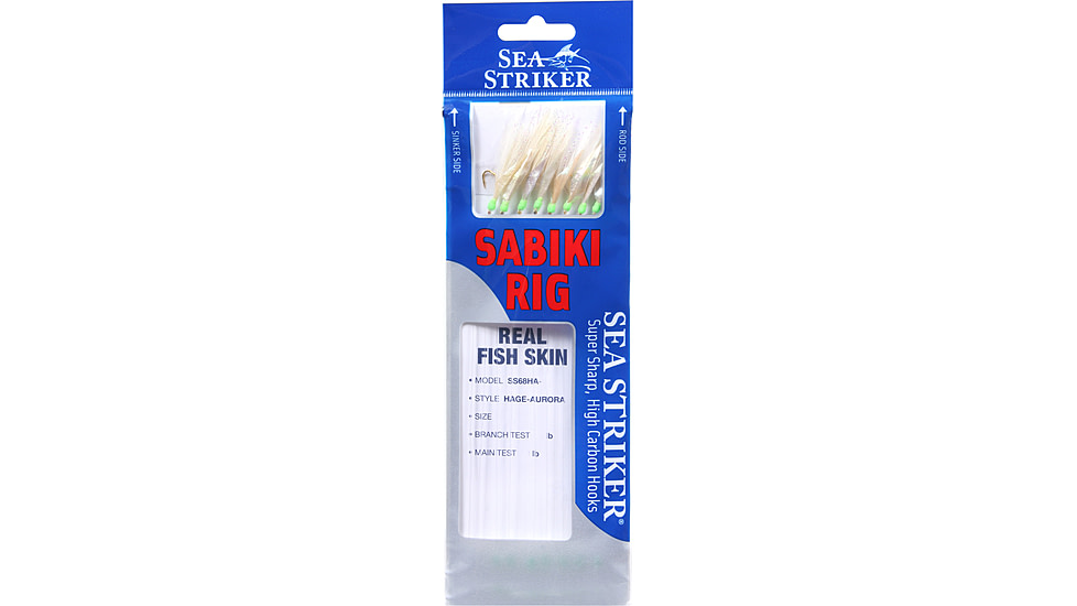 Sea Striker Pro Sabiki Rig Hage, Aurora Glow Finish, Size 12, Sz 2 Us, SS68HA-12