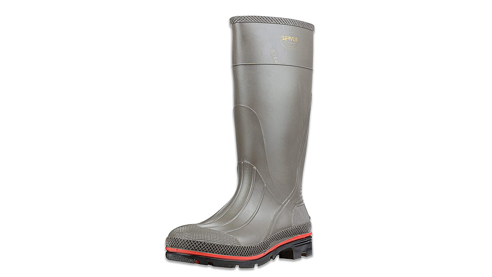 Servus PRO PVC Footwear Boots - Mens, Gray/Red, 5, 75102-GYM-050