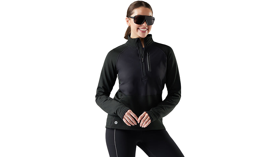 Smartwool Active Fleece Wind 1/2 Zip Jacket - Womens, Black, Medium, SW002660001100M000