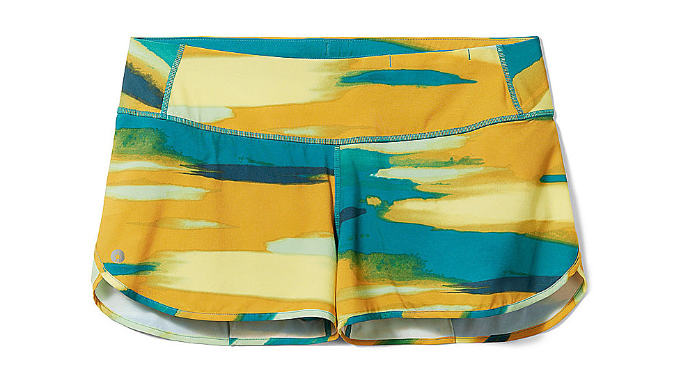 Smartwool Active Lined Short - Womens, Deep Lake Horizon Print, Extra Large, SW016604L561-XL