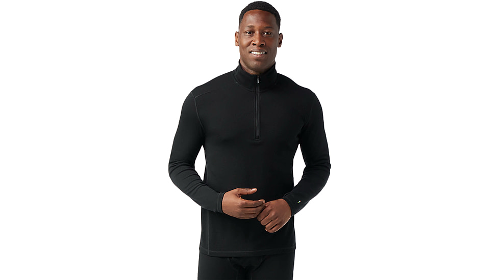 Smartwool Classic Thermal Merino Base Layer 1/4 Zip - Mens, Black, Medium, SW002821001100M000