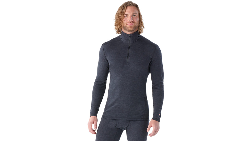 Smartwool Classic Thermal Merino Base Layer 1/4 Zip - Mens, Charcoal Heather, Small, SW002821010100S000