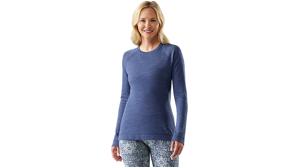 Smartwool Classic Thermal Merino Base Layer Crew - Womens, Nightfall Blue Heather, Medium, SW016369P44100M000