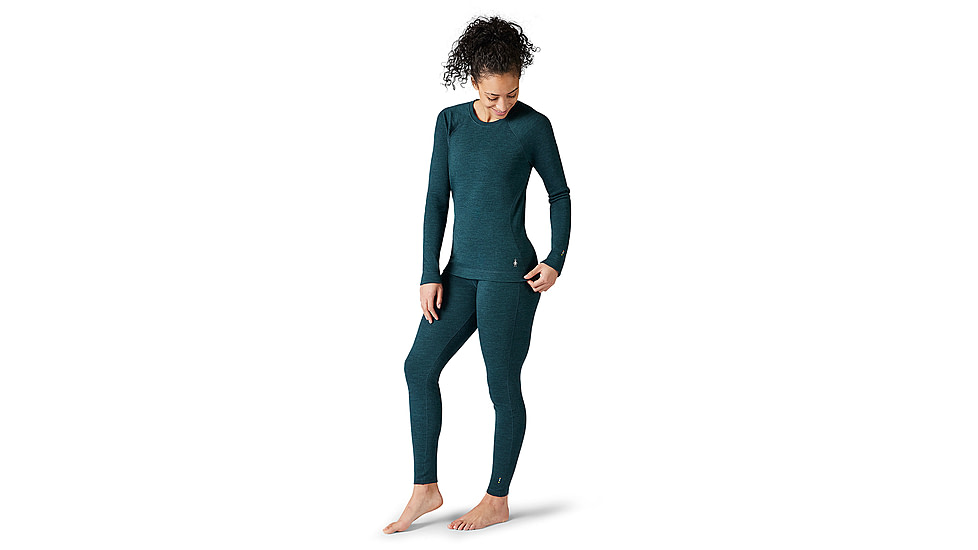 Smartwool Classic Thermal Merino Base Layer Crew - Womens, Twilight Blue Heather, Extra Small, SW016369G751-XS
