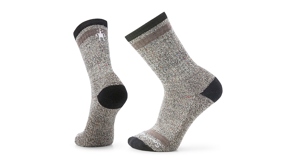 Smartwool Everyday Cozy Larimer Crew Socks, Black/Taupe Heather, Medium, SW001890368100M000