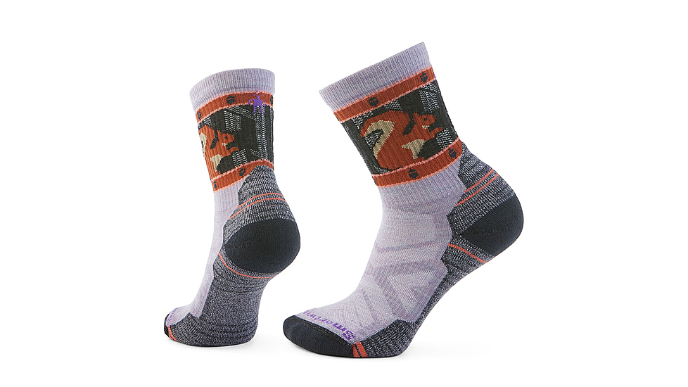 Smartwool Hike Light Cushion Squirrely Crew Socks - Womens, Purple Eclipse, Small, SW002738H76100S000