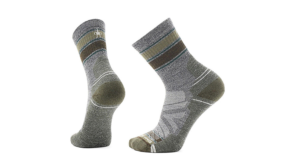 Smartwool Hike Light Cushion Striped Mid Crew Socks - Mens, Ash/Charcoal, Medium, SW001609H85100M000