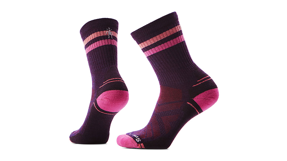 Smartwool Hike Light Cushion Tube Stripe Crew Socks - Womens, Purple Iris, Small, SW001578L90100S000