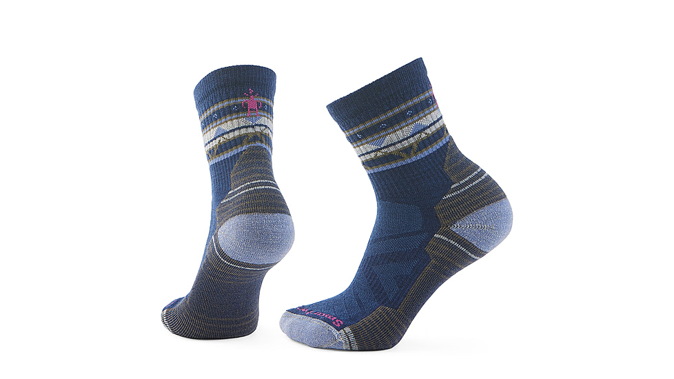 Smartwool Hike Light Cushion Zig Zag Valley Mid Crew Socks - Womens, Alpine Blue, Small, SW001580B25100S000