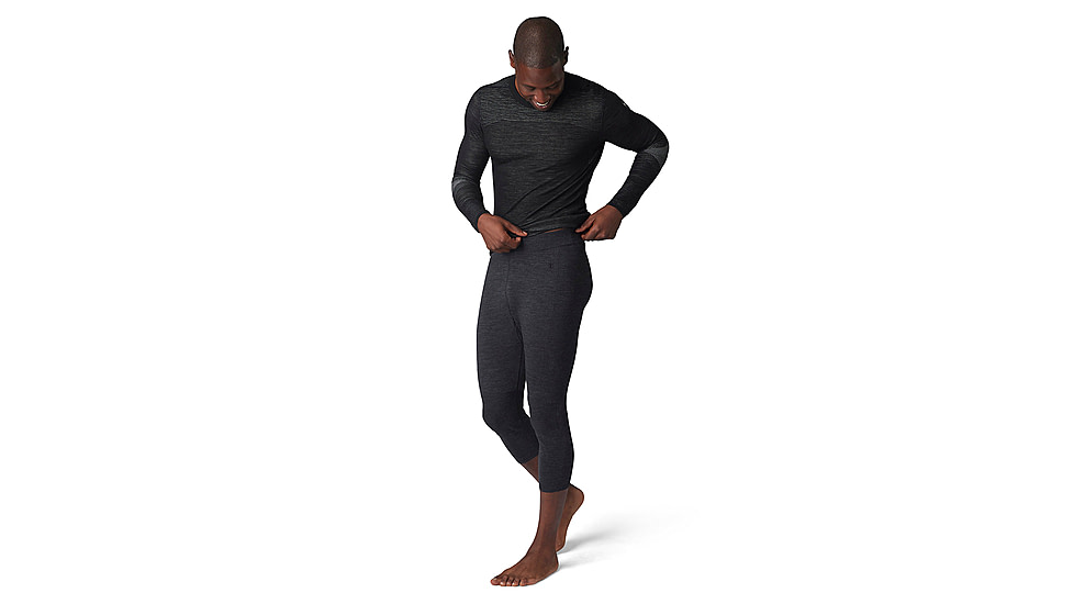 Smartwool Intraknit Thermal Merino Base Layer 3/4 Bottom - Mens, Charcoal Heather/Black, Large, SW0168250111-L