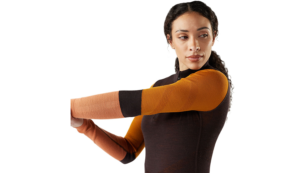Smartwool Intraknit Thermal Merino Base Layer Colorblock 1/4 Zip - Womens, Mink, Large, SW002837P84100L000