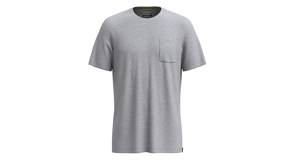 Smartwool Merino Hemp Blend Short Sleeve Pocket Tee - Mens, Light Gray Heather, Large, SW017026545100L000