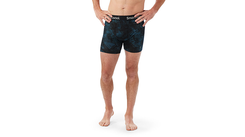 Smartwool Merino Print Boxer Brief Boxed - Mens, Twilight Blue Mountain, 2XL, SW017005P631XXL000