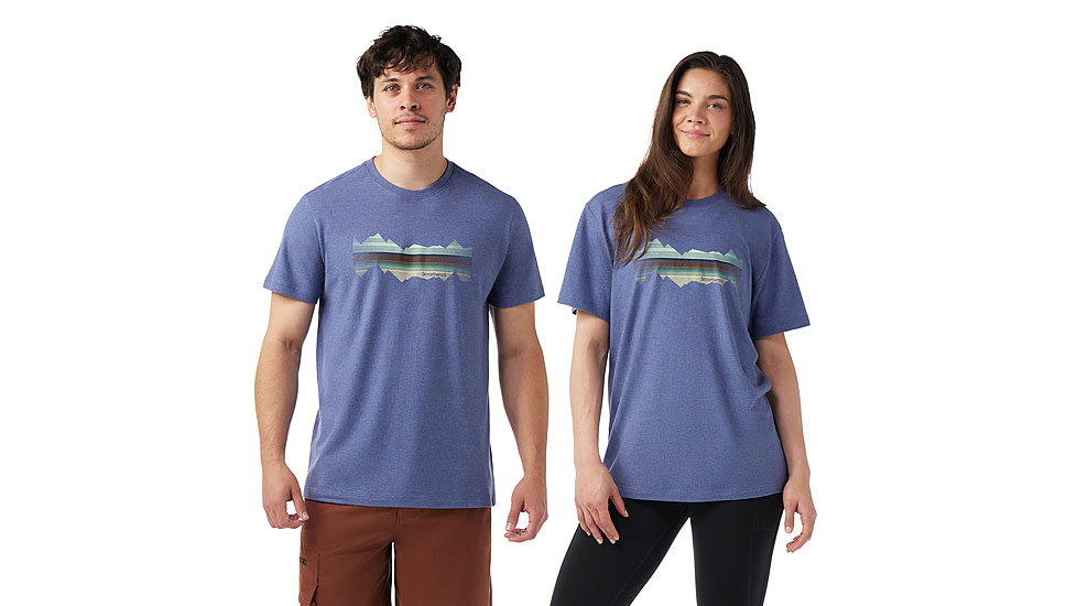 Smartwool Mountain Horizon Short Sleeve Graphic Tee, Nightfall Blue, 2XL, SW002763P431XXL000