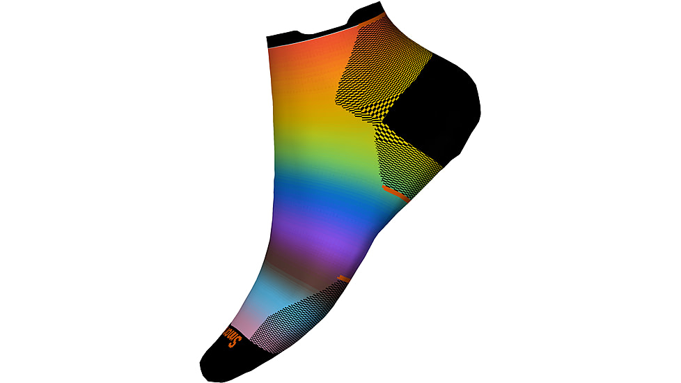Smartwool Run Zero Cushion Pride Rainbow Print Low Ankle Socks, Multi Color, Medium, SW0020811501-M