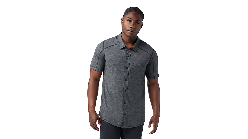 Smartwool Short Sleeve Button Down - Mens, Charcoal Heather, Small, SW016963010100S000