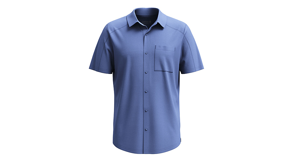 Smartwool Short Sleeve Button Down - Mens, Nightfall Blue, Small, SW016963P43100S000