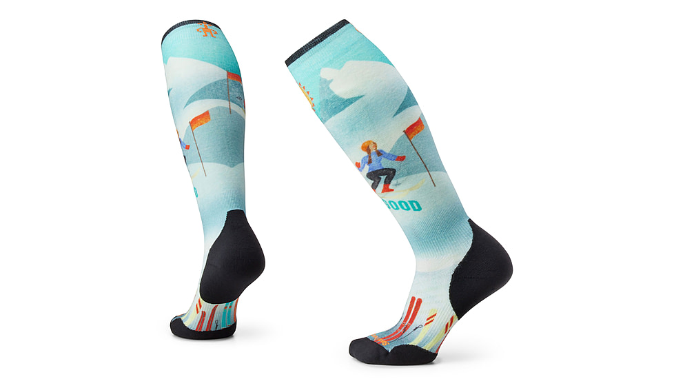 Smartwool Ski Targeted Cushion Snow Bunny Print OTC Socks - Womens, Capri, Small, SW002167810100S000