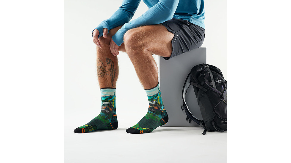 Smartwool Hike Targeted Cushion Trail Trekker Print Crew Socks - Mens