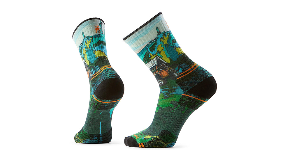 Smartwool Hike Targeted Cushion Trail Trekker Print Crew Socks - Mens