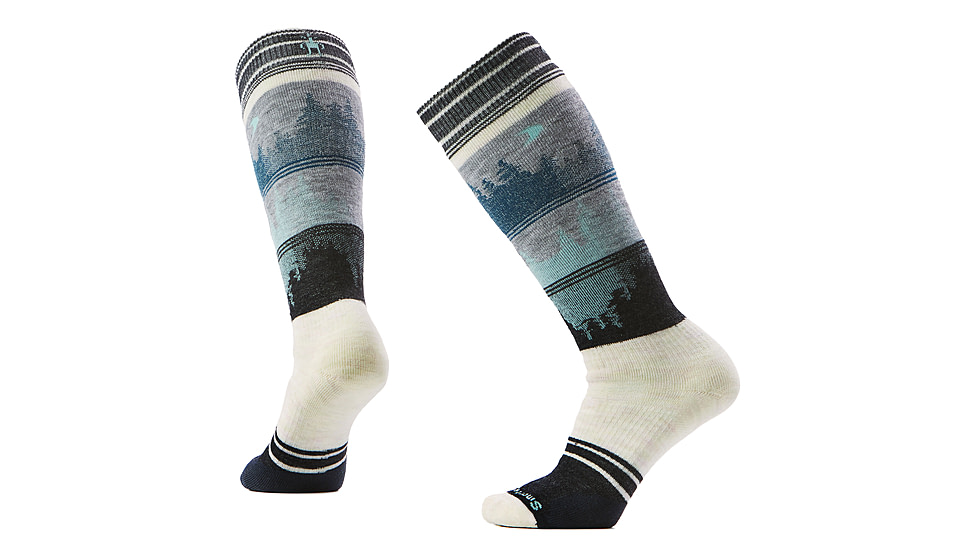 Smartwool Snowboard Full Cushion Twilight Vista OTC Socks - Womens, Moonbeam, Medium, SW002889A81100M000