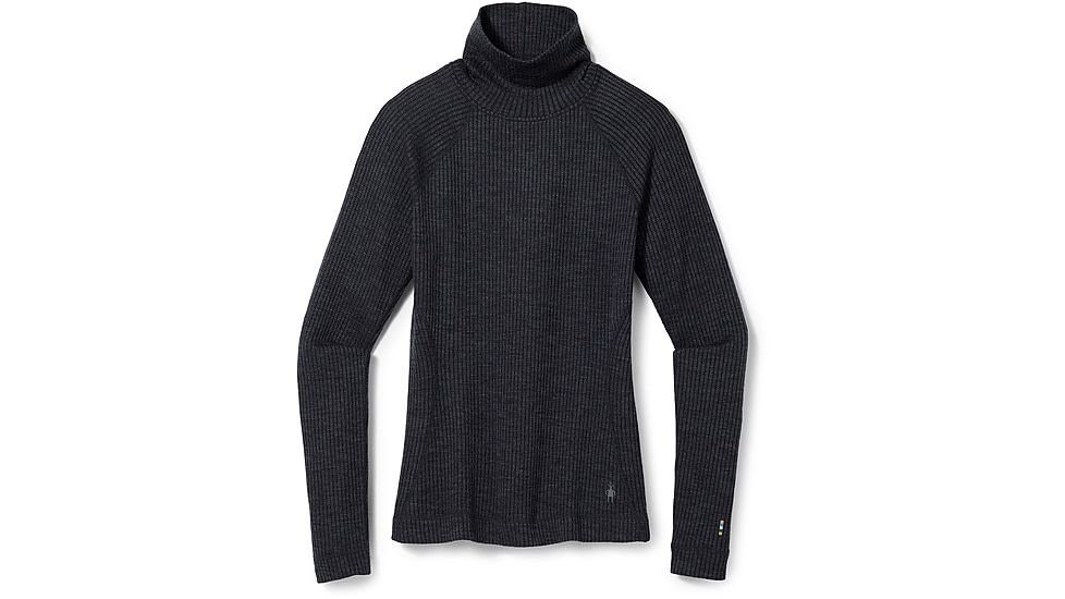 Smartwool Thermal Merino Rib Turtleneck - Womens, 010 Charcoal Heather, Small, SW016690010S