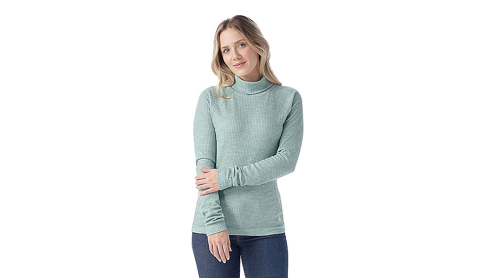 Smartwool Thermal Merino Rib Turtleneck - Womens, Arctic Green Heather, Medium, SW016690N67M