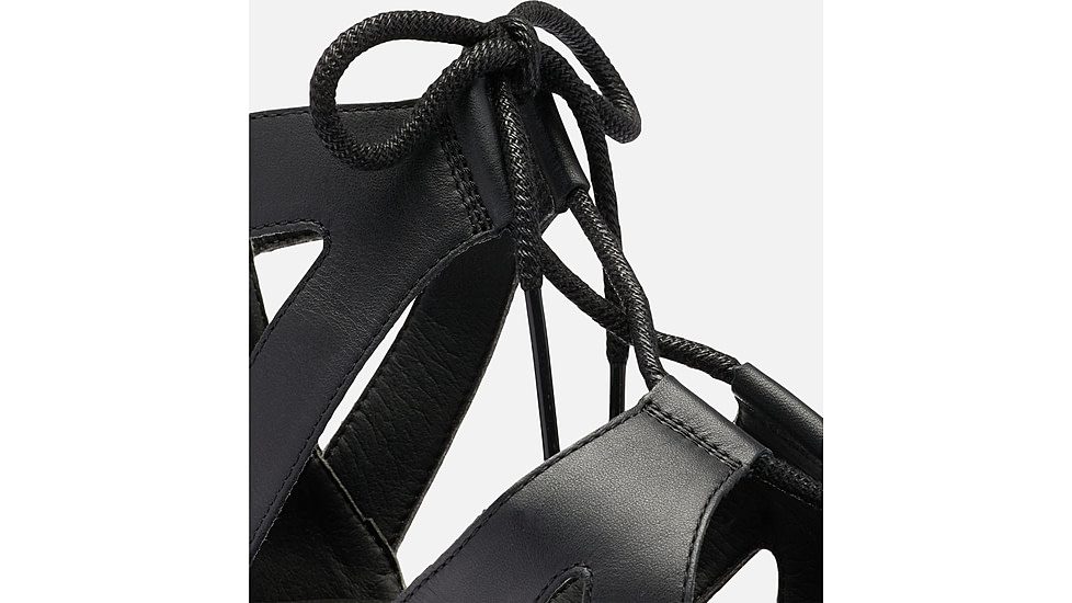 Sorel Cameron Flatform Lace Wedge Sandals Leather - Womens, Black/Gum 2, 9.5 US, 1981631-010-9.5