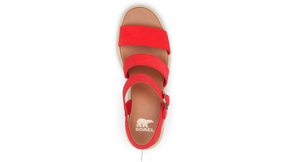 Sorel Joanie Heel Ankle Strap Sandals - Womens, Red Glo/Honey White, 9, 2069761-617-9