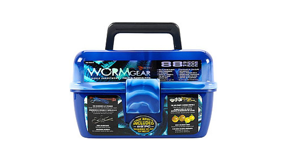 South Bend Worm Gear 88pc Tackle Box,Blue 058774