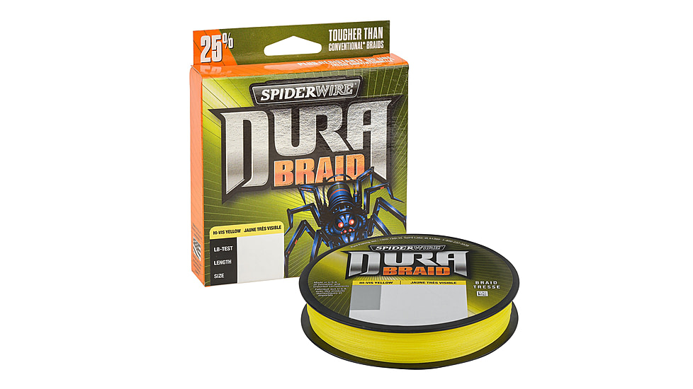 Spiderwire DuraBraid Superline, 0.006in/0.15mm, 10lb/4.5kg, 300yd/274m, 4lb, Hi-Vis Yellow, SDB10Y-300