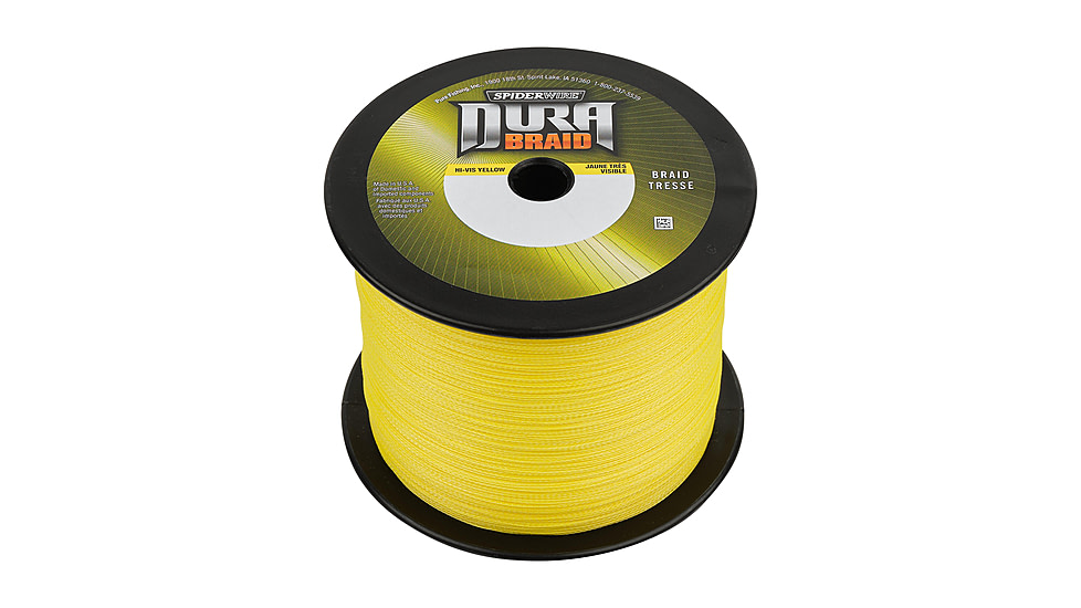 Spiderwire DuraBraid Superline, 0.009in/0.23mm, 20lb/9kg, 3000yd/2743m, 8lb, Hi-Vis Yellow, SDB20Y-3000