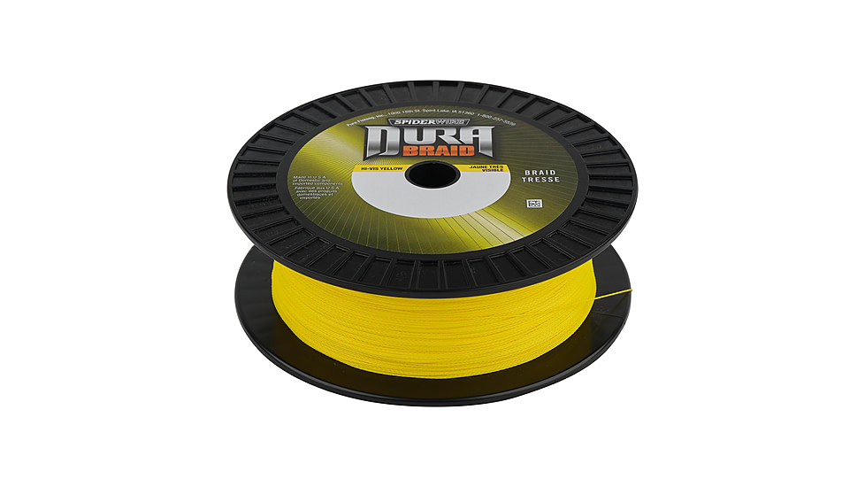 Spiderwire DuraBraid Superline, 0.017in/0.43mm, 80lb/36.2kg, 500yd/457m, 20lb, Hi-Vis Yellow, SDB80Y-500