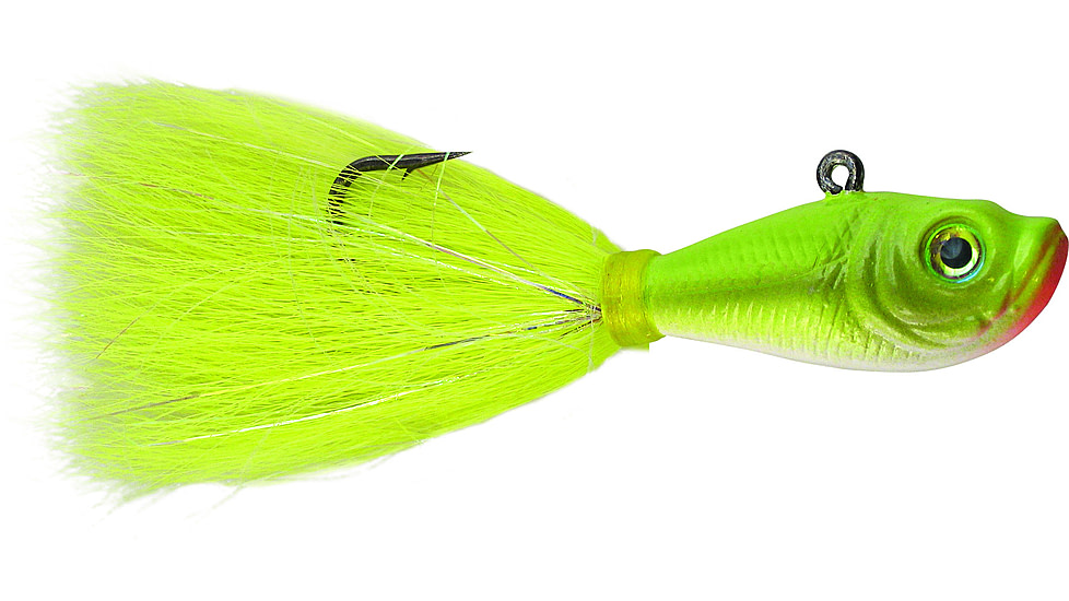 Spro Prime Bucktail Jig 1/4oz, 2/0 Hook, Crazy Chartreuse, SBTJCC-1/4