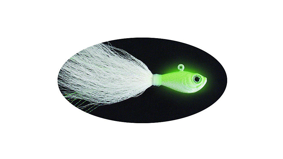 Spro Prime Bucktail Jig 1oz, 6/0 Hook, Glow, SBTJGL-1