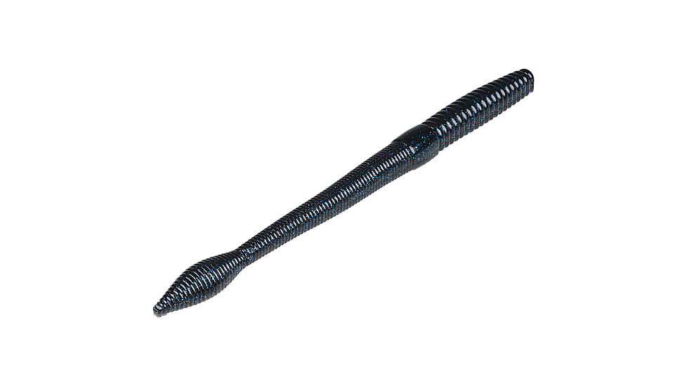 Strike King KVD Perfect Plastics Bullworm OPT, Soft Plastic Worm Fishing Lure, Black and Blue, 8in, 5-Pack, BW8-2, BW8-2