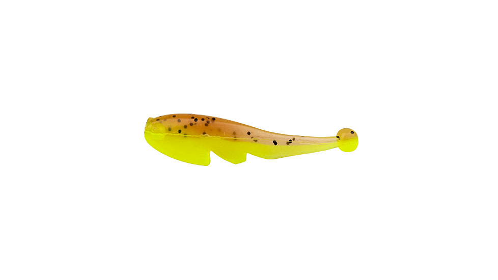 Strike King Mr. Crappie Teen-Zee Fry Swimbait, Pumpkin with Chartreuse Tail, 5/8in, MRCTZFRY-48