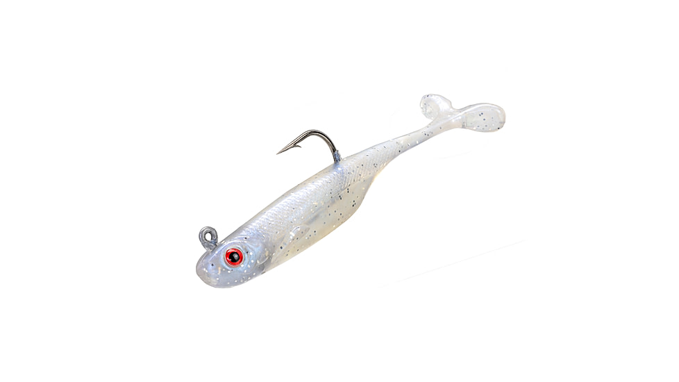 Strike King Pinger Minnow Softbait, 3 pack, 2.5in, 1/4oz, Pearl, 12-36152