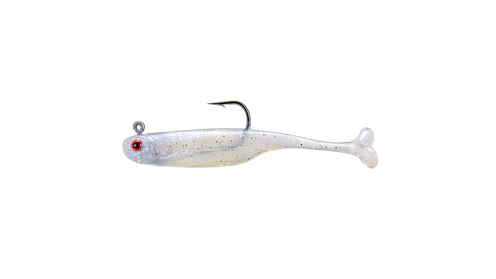 Strike King Pinger Minnow Softbait, 3 pack, 2.5in, 1/4oz, Pearl, 12-36152