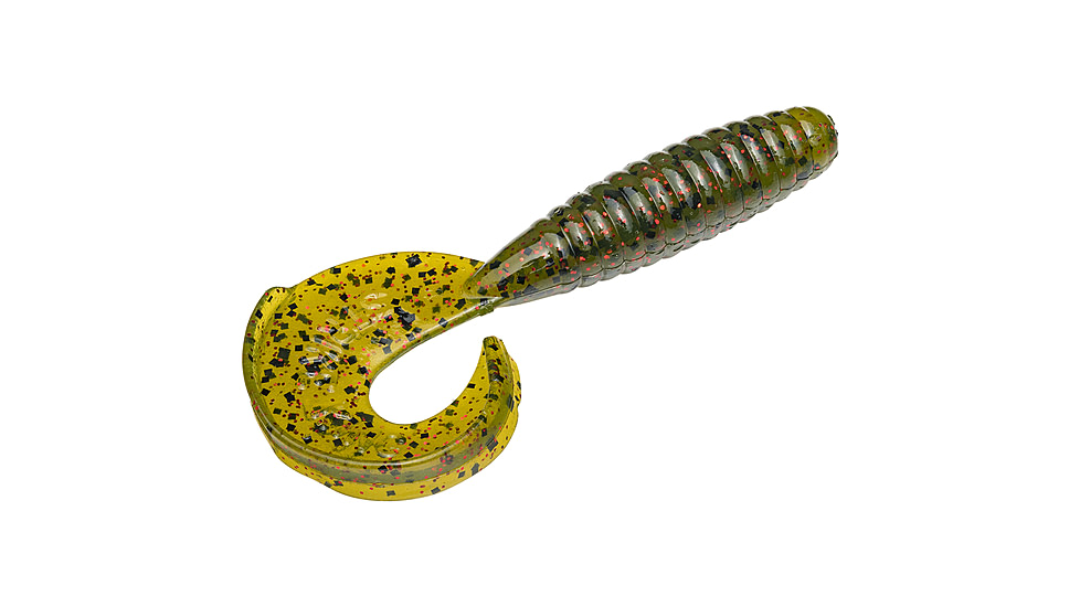 Strike King Rage Tail Grub Fishing Lure, Soft Plastic Curly Tail Grub, Green Pumpkin, 4in, 10-Pack, RGGRUB4-46, RGGRUB4-46