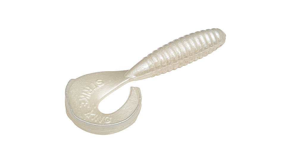 Strike King Rage Tail Grub Fishing Lure, Soft Plastic Curly Tail Grub, Pearl, 4in, 10-Pack, RGGRUB4-84, RGGRUB4-84