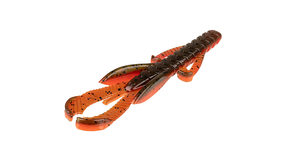 Strike King Rage Hawg Softbait, 6 pack, 5in, Fire Pumpkin, 12-36866