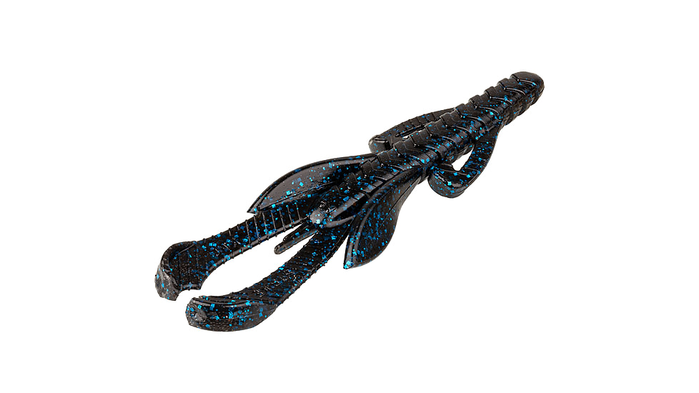Strike King Rage Hawg Softbait, 7 pack, 4in, Black/Blue, 12-36869