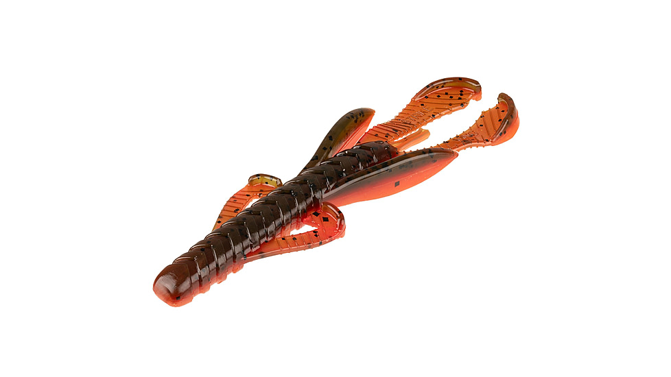 Strike King Rage Hawg Softbait, 7 pack, 4in, Fire Pumpkin, 12-36875