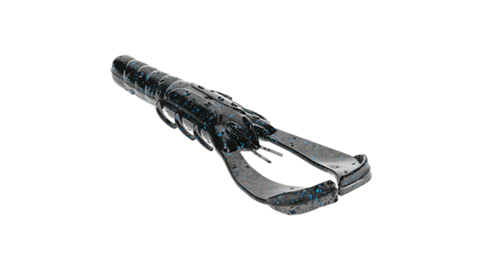 Strike King Rage Scounbug Fishing Lure, Soft Plastic Crawfish Imitator, Patented Rage Flange, High-Action Pincers, 8 Appendages, 4in, 7-Pack, Black and Blue, RGSB4-2