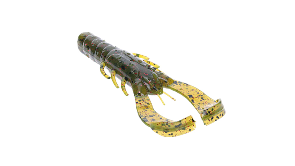 Strike King Rage Scounbug Fishing Lure, Soft Plastic Crawfish Imitator, Patented Rage Flange, High-Action Pincers, 8 Appendages, 4in, 7-Pack, Watermelon Red Flake, RGSB4-18
