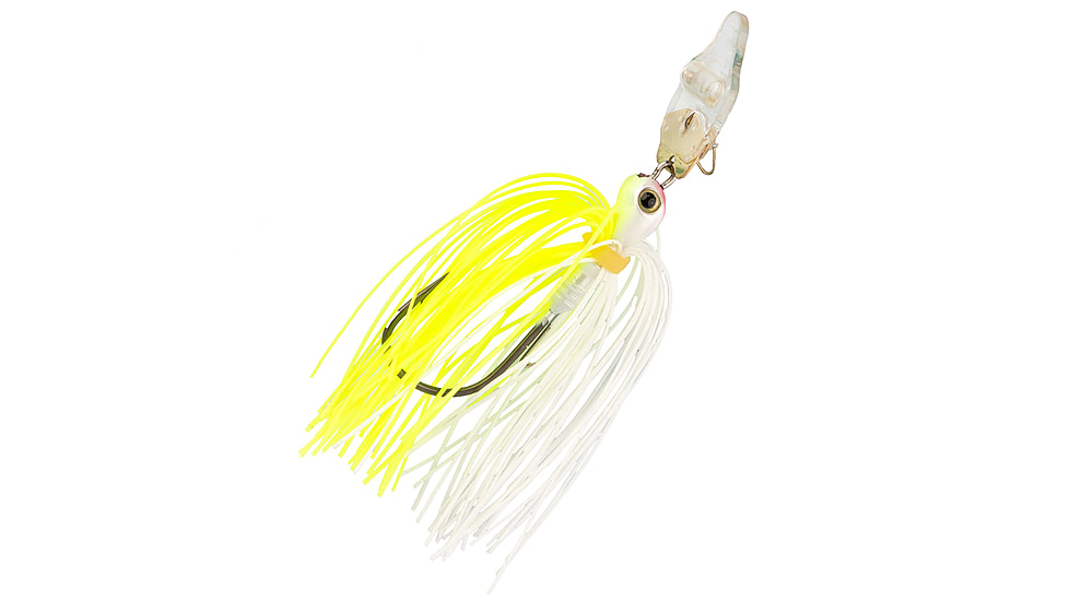 Strike King Rattling Thunder Cricket Bladed Jig, 1/2oz, 2.5in, Chartreuse White, 12-36315