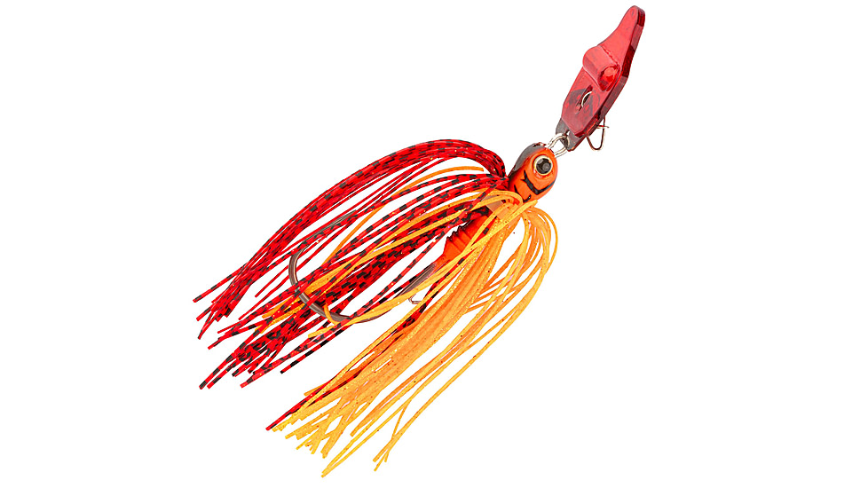 Strike King Rattling Thunder Cricket Bladed Jig, 3/8oz, 2.5in, Fire Craw, 12-36313